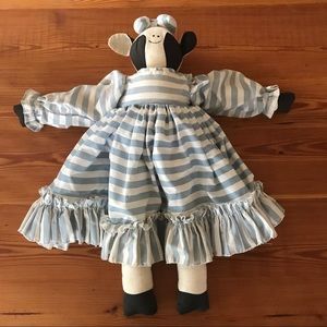 Vintage Handmade Muslin Cow Doll Farmhouse Decor